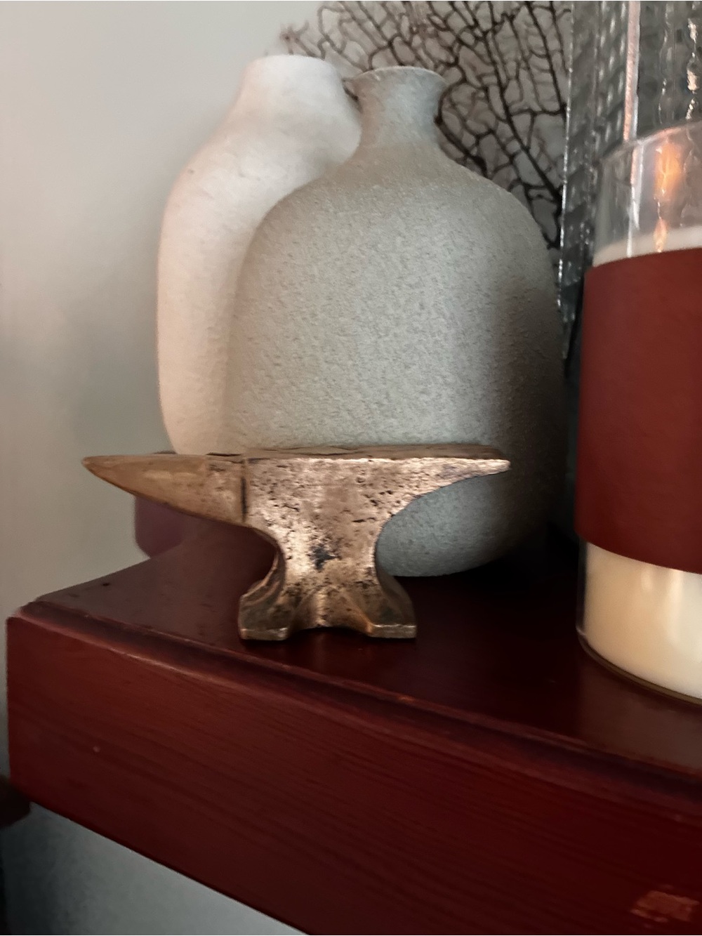 1950’s Decorative Brass Mini Anvil Accent heavy